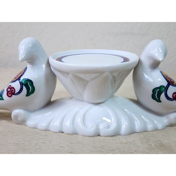 Byzantium Candle Holder Bird Bath Design 9 1/4" Elizabeth Arden Porcelain Japan - Picture 4 of 10